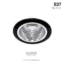 TSP-SL-6-SB-552 โคมดาวไลท์ 4" (14.8cm) ฝังฝ้า กลม E27 รีเฟล็กซ์ลายเพชร IP20