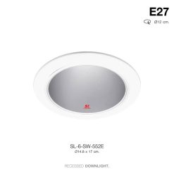 TSP- SL-6-SW-552E  โคมไฟดาวไลท์ฝังฝ้า 4" กลม E27x1 รีเฟล็กซ์พ่นทราย IP20