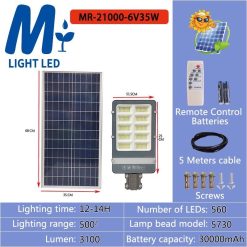 TSP-MR-21000โคมไฟถนนโซล่าเซลล์แผงโซลล่าเซลล์แยกพร้อมอุปกรณ์ติดตั้ง