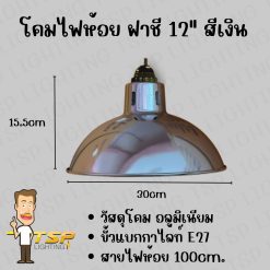 โคมไฟฝาชี12นิ้วสีเงินขั้วE27TSP