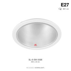 TSP-SL-6-SW-559E ดาวไลท์ฝังฝ้า ขาว กลม 24cm. E27x1 รีเฟล็กซ์พ่นทราย IP20