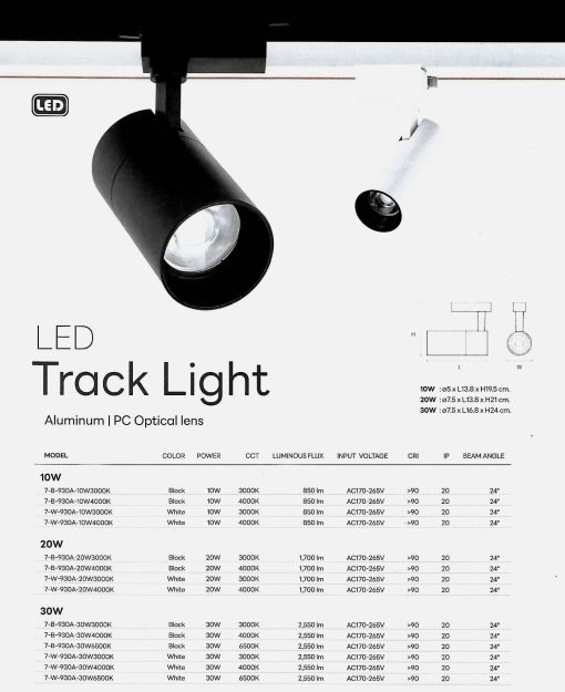 TSP-SL โคมแทรคไลท์ เข้าราง LED 10W,20W,30W