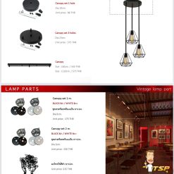 อุปกรณ์แป้นห้อยโคมไฟและโซ่ห้อยโคมไฟTSP