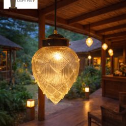 โคมไฟห้อยแก้ว8นิ้วบัวกลีบสีใสTSP