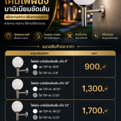 โคมไฟขาผนังมิเนียมแก้วนม8นิ้ว10นิ้ว12นิ้วTSP